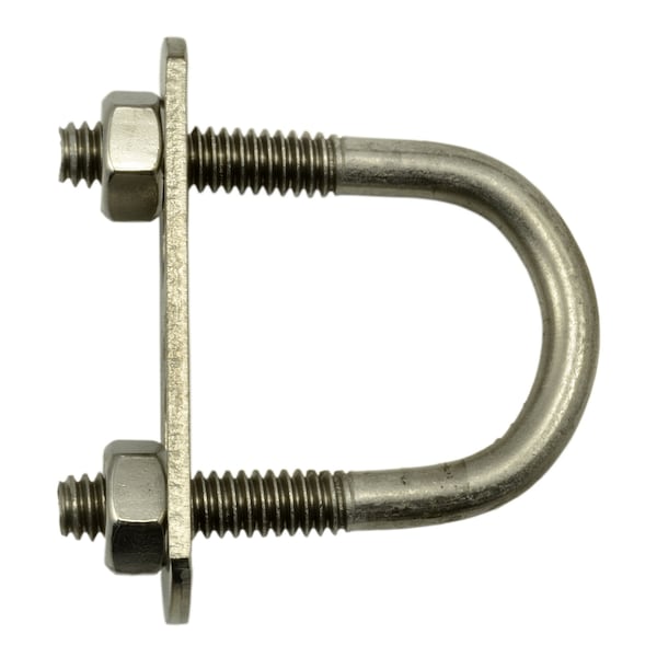 Midwest Fastener Round U-Bolt, 1/4"-20, 1 in W, 1-3/4 in H, Plain 18-8 Stainless Steel, 10 PK 52273 - main